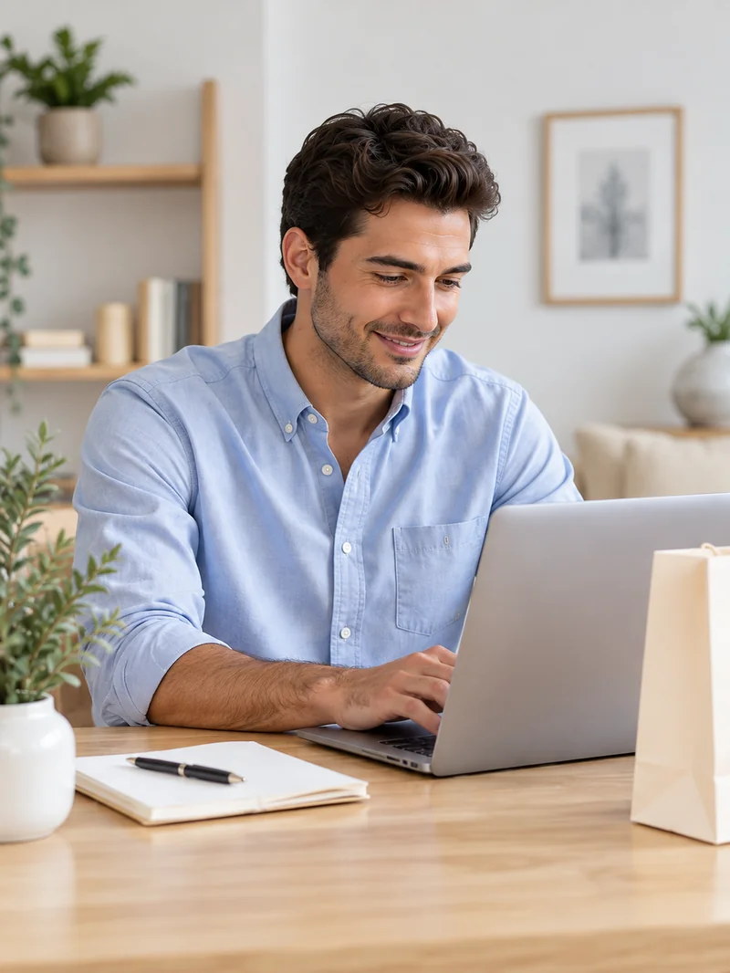 Man reading a loan agreement on his laptop before e-signing